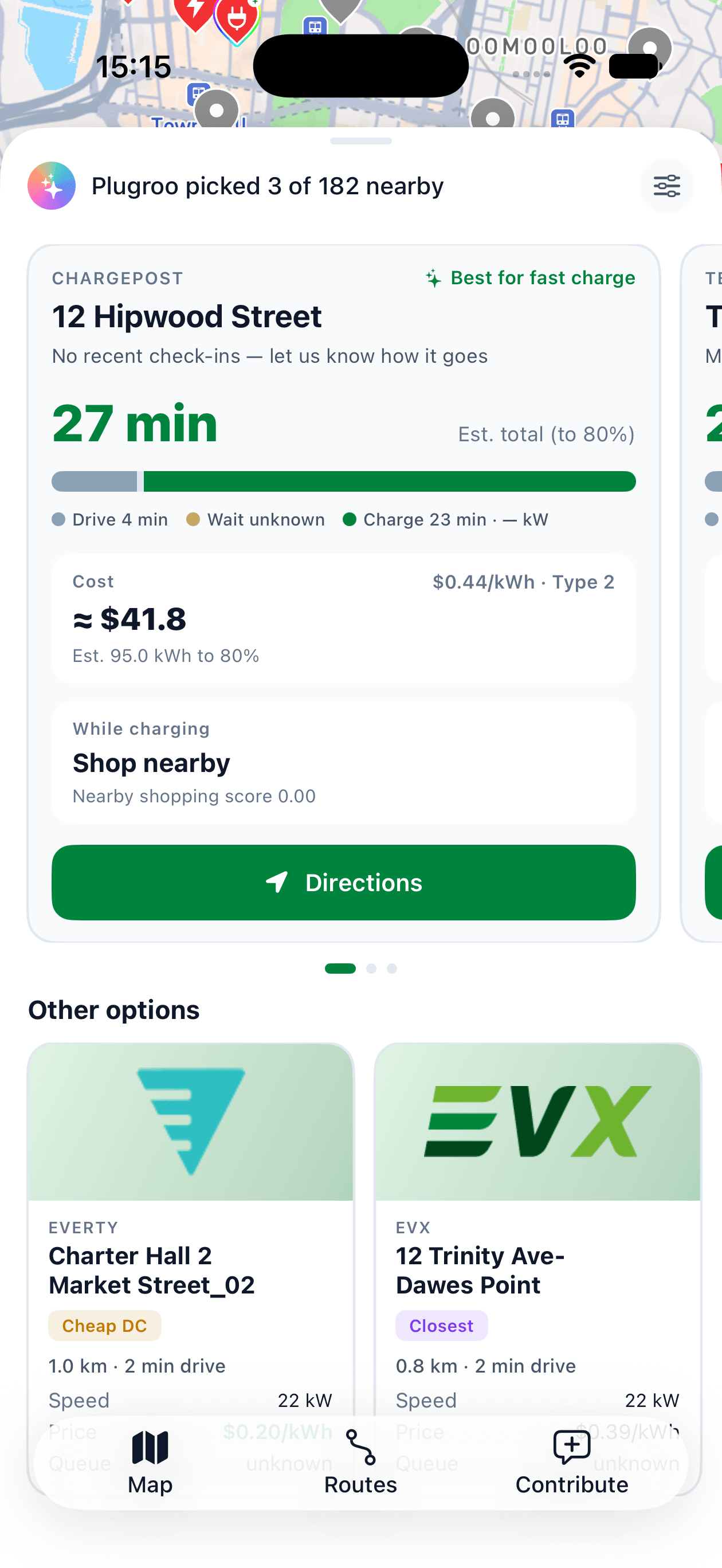 Plugroo picks 3 of 227 nearby in seconds